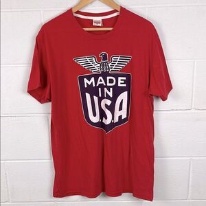 Homage Vintage made in USA graphic red short sleeve tee